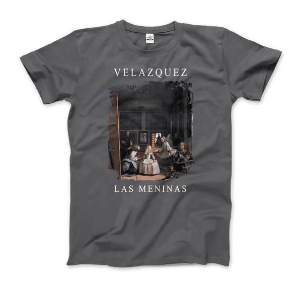 Diego Velazquez - Las Meninas (Ladies-in-Waiting) 1656 Artwork T-Shirt - Men / Charcoal / S - T-Shirt