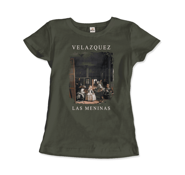 Diego Velazquez - Las Meninas (Ladies-in-Waiting) 1656 Artwork T-Shirt - Women / Military Green / S - T-Shirt