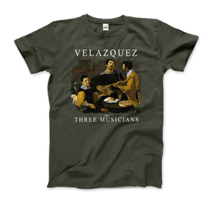 Diego Velazquez - The Three Musicians 1622 Artwork T-Shirt - Men / Military Green / S - T-Shirt