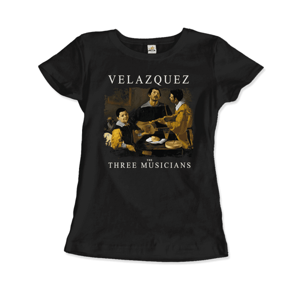 Diego Velazquez - The Three Musicians 1622 Artwork T-Shirt - Women / Black / S - T-Shirt