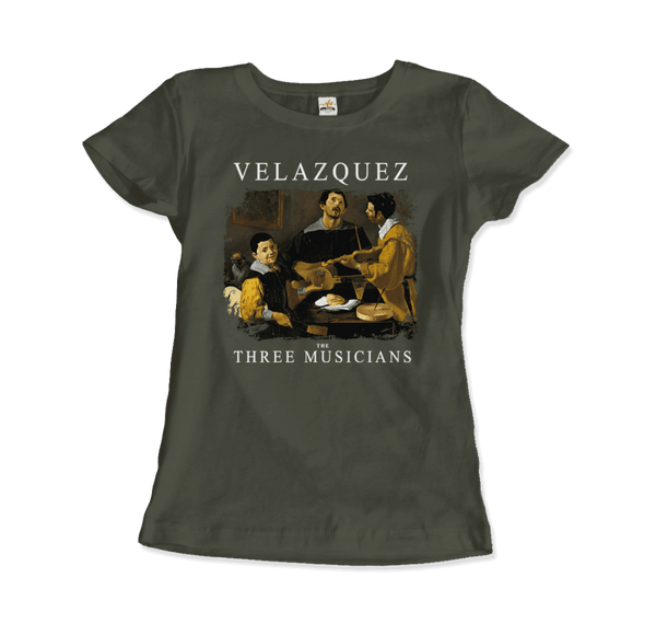 Diego Velazquez - The Three Musicians 1622 Artwork T-Shirt - Women / Military Green / S - T-Shirt