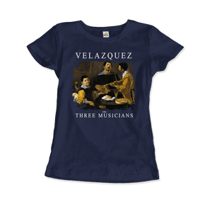 Diego Velazquez - The Three Musicians 1622 Artwork T-Shirt - Women / Navy / S - T-Shirt
