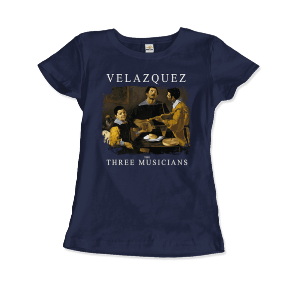 Diego Velazquez - The Three Musicians 1622 Artwork T-Shirt - Women / Navy / S - T-Shirt