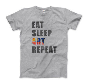 Eat, Sleep, Art, Repeat Distressed Design T-Shirt - Art-O-Rama Shop