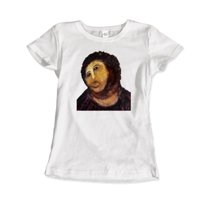 Ecce Homo (Behold the Monkey - Ecce Mono) Art T-Shirt - Women (Fitted) / White / S - T-Shirt