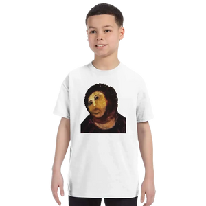 Ecce Homo (Behold the Monkey - Ecce Mono) Art T-Shirt - Youth / White / S - T-Shirt