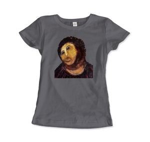 Ecce Homo (Behold the Monkey - Ecce Mono) Art T-Shirt - Women (Fitted) / Charcoal / S - T-Shirt