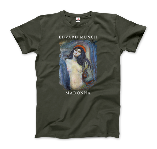 Edvard Munch - Madonna 1894 Artwork T - Shirt Men / Military Green S