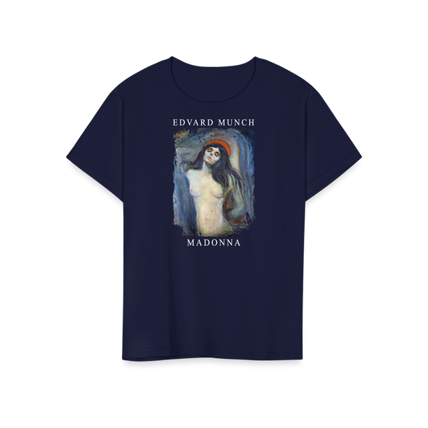 Edvard Munch - Madonna 1894 Artwork T - Shirt Youth / Navy S