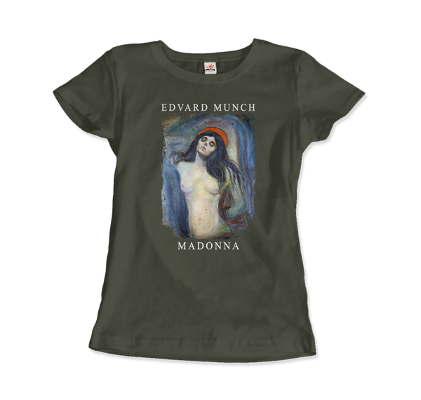 Edvard Munch - Madonna 1894 Artwork T - Shirt Women / Military Green S