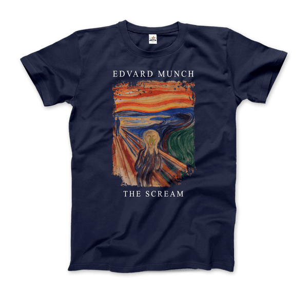 Edvard Munch - The Scream 1893 Artwork T-Shirt - Men / Navy / S - T-Shirt