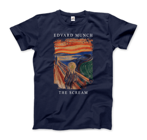Edvard Munch - The Scream 1893 Artwork T-Shirt - Men / Navy / S - T-Shirt