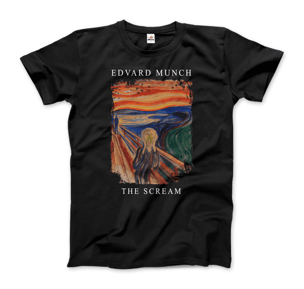 Edvard Munch - The Scream 1893 Artwork T-Shirt - Men / Black / S - T-Shirt