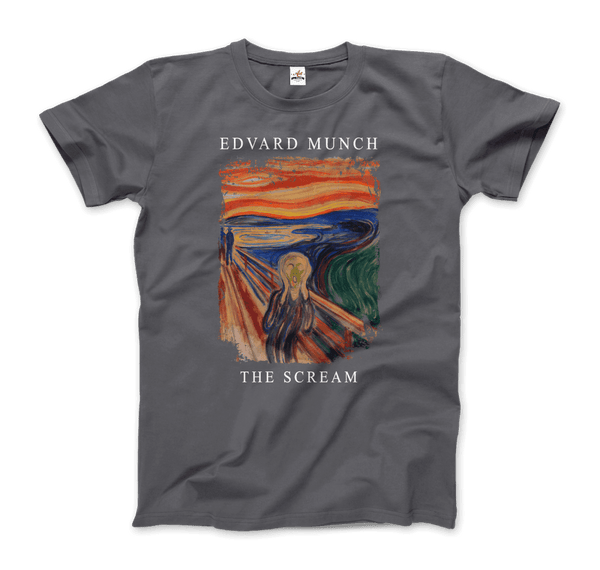 Edvard Munch - The Scream 1893 Artwork T-Shirt - Men / Charcoal / S - T-Shirt