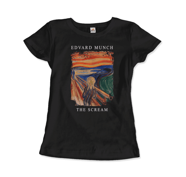 Edvard Munch - The Scream 1893 Artwork T-Shirt - Women / Black / S - T-Shirt
