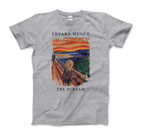 Edvard Munch - The Scream 1893 Artwork T-Shirt - Men / Heather Grey / S - T-Shirt