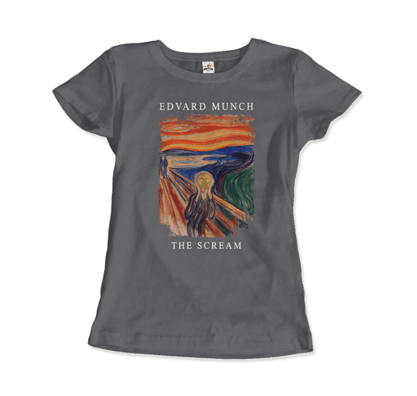 Edvard Munch - The Scream 1893 Artwork T-Shirt - Women / Charcoal / S - T-Shirt