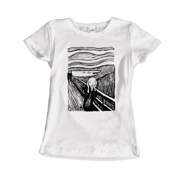Edvard Munch - The Scream - Sketch Artwork T-Shirt - Women / White / S - T-Shirt