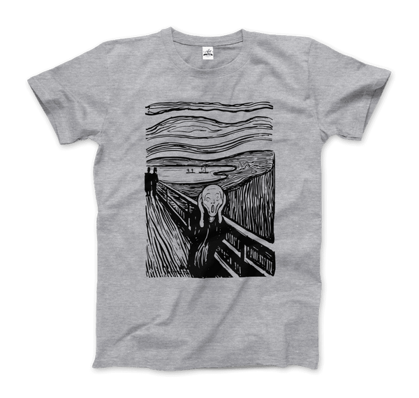 Edvard Munch - The Scream - Sketch Artwork T-Shirt - Men / Heather Grey / S - T-Shirt