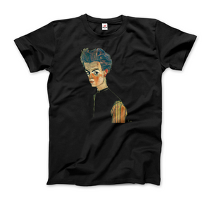 Egon Schiele Self-Portrait Art T-Shirt - Men / Black / Small - T-Shirt