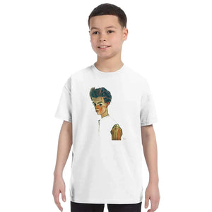 Egon Schiele Self-Portrait Art T-Shirt - Youth / White / S - T-Shirt