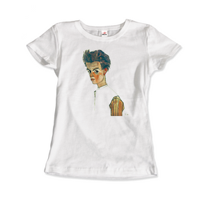 Egon Schiele Self-Portrait Art T-Shirt - Women / White / Small - T-Shirt