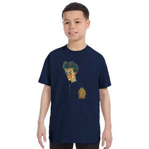 Egon Schiele Self-Portrait Art T-Shirt - Youth / Navy / S - T-Shirt
