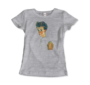 Egon Schiele Self-Portrait Art T-Shirt - Women / Heather Grey / Small - T-Shirt