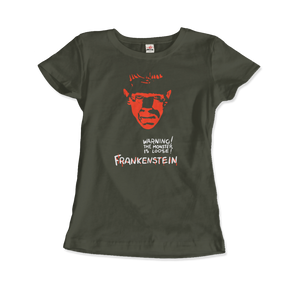 Frankenstein - 30s Sci - Fi Horror Movie T - Shirt Women / Military Green S