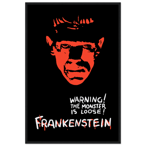 Frankenstein - 30s Si - Fi horror Movie Poster Matte / 24 x 36″ (60 90cm) Black