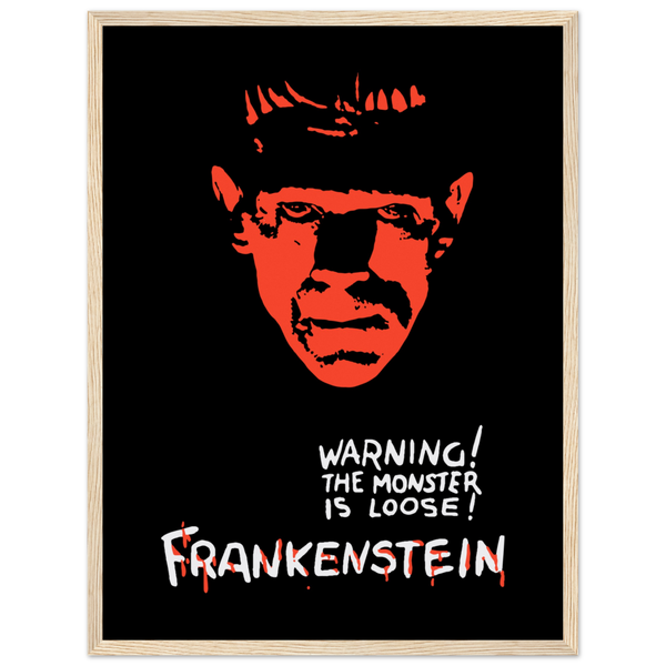 Frankenstein - 30s Si - Fi horror Movie Poster Matte / 18 x 24″ (45 60cm) Wood