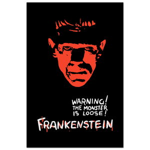 Frankenstein - 30s Si - Fi horror Movie Poster Matte / 24 x 36″ (60 90cm) None