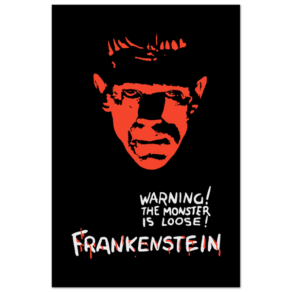 Frankenstein - 30s Si - Fi horror Movie Poster Matte / 12 x 18″ (30 45cm) None