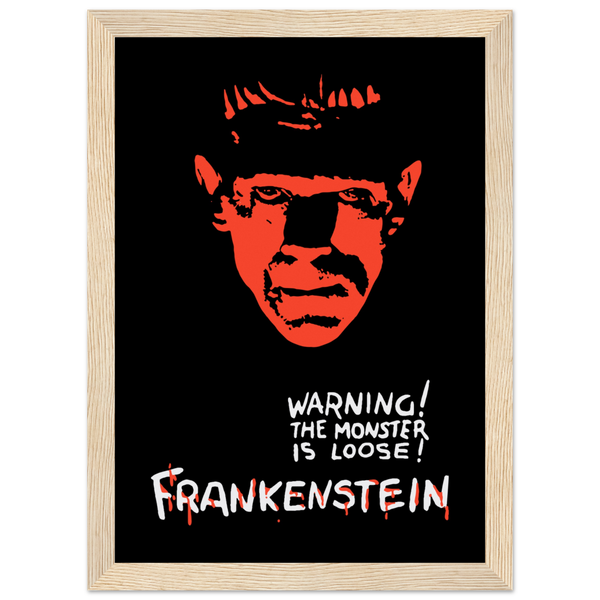 Frankenstein - 30s Si - Fi horror Movie Poster Matte / 8 x 12″ (21 29.7cm) Wood