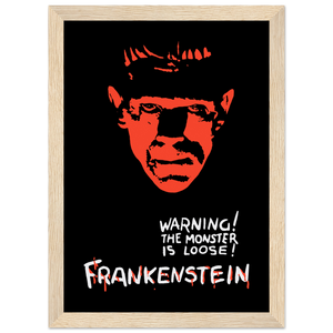 Frankenstein - 30s Si - Fi horror Movie Poster Matte / 8 x 12″ (21 29.7cm) Wood