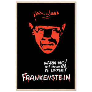 Frankenstein - 30s Si - Fi horror Movie Poster Matte / 24 x 36″ (60 90cm) Wood