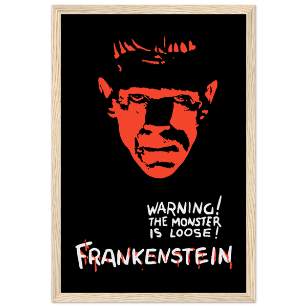 Frankenstein - 30s Si - Fi horror Movie Poster Matte / 12 x 18″ (30 45cm) Wood