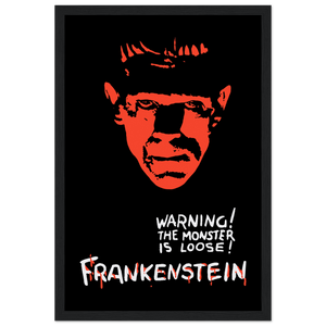 Frankenstein - 30s Si - Fi horror Movie Poster Matte / 12 x 18″ (30 45cm) Black