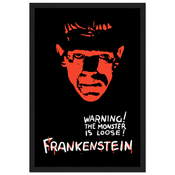 Frankenstein - 30s Si - Fi horror Movie Poster Matte / 12 x 18″ (30 45cm) Black