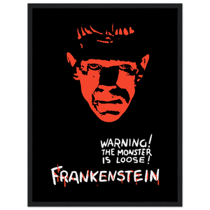 Frankenstein - 30s Si - Fi horror Movie Poster Matte / 18 x 24″ (45 60cm) Black