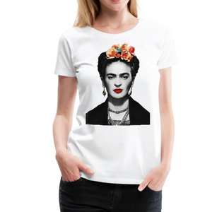 Frida Kahlo with Flowers Portrait Artwork T-shirt - T-shirt