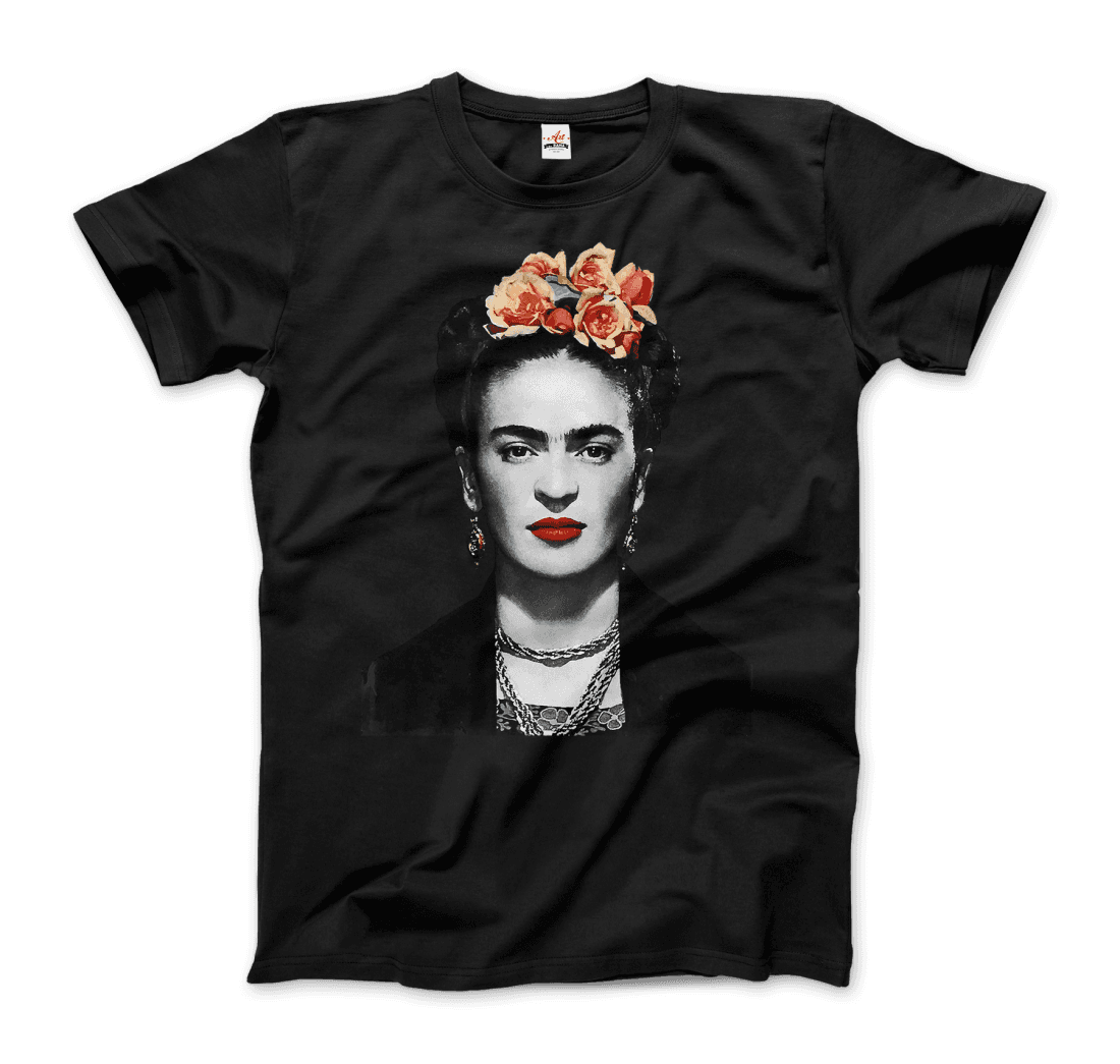 Art O Rama Shop T shirt Frida Kahlo avec affiche de fleurs