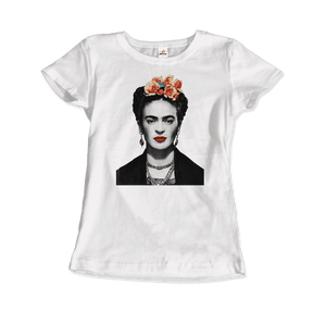 Frida Kahlo With Flowers Portrait Artwork T-Shirt
