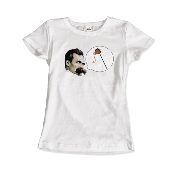 Friedrich Nietzche - Turin Horse Comic Style T-Shirt - Women / White / S - T-Shirt