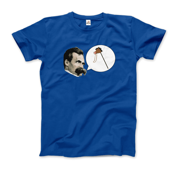 Friedrich Nietzche - Turin Horse Comic Style T-Shirt - Men / Royal Blue / S - T-Shirt