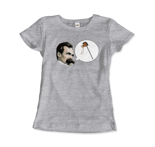 Friedrich Nietzche - Turin Horse Comic Style T-Shirt - Women / Heather Grey / S - T-Shirt