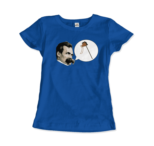Friedrich Nietzche - Turin Horse Comic Style T-Shirt - Women / Royal Blue / S - T-Shirt