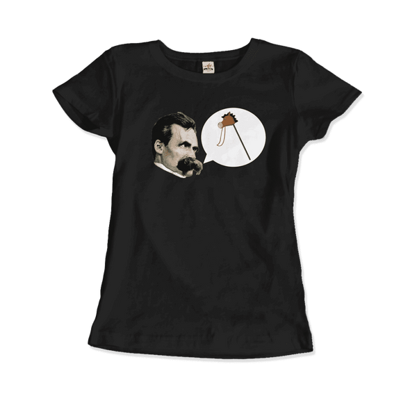 Friedrich Nietzche - Turin Horse Comic Style T-Shirt - Women / Black / S - T-Shirt