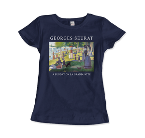 Georges Seurat - Sunday on La Grand Jatte Art T-Shirt - Women (Fitted) / Navy / S - T-Shirt