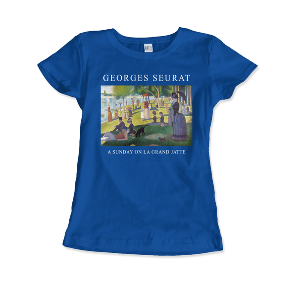 Georges Seurat - Sunday on La Grand Jatte Art T-Shirt - Women (Fitted) / Royal Blue / S - T-Shirt